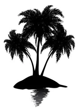 Small island silhouette Illustrazione stock