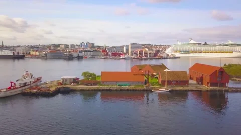 Small Island in Stavanger Stock Footage 145576345