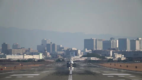 Small jet airplane taking off scene Video stock 160054854