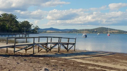 A Small Jetty in Tasmania Stock-Footage 119948603