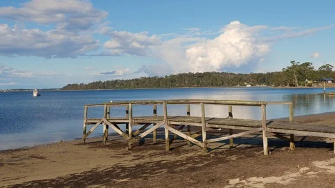 A Small Jetty in Tasmania Stock Footage 119993444