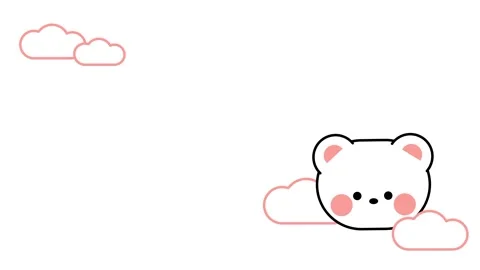 Small Kawaii Bear Face Minimal Layout Stock Footage 336838366