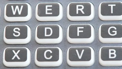 Small keyboard letter keys, characters set Latin alphabet different letters.. Stock Footage 237280947