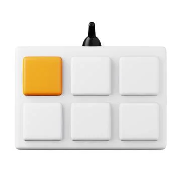 Small keyboard pad high quality 3D render illustration. Program development icon Stock Illustration