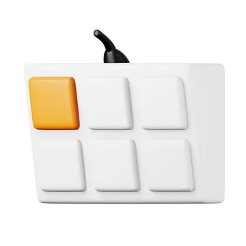 Small keyboard pad high quality 3D render illustration. Program development icon Stock Illustration