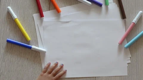 Small kid drawing a house. Stock Footage 54032617