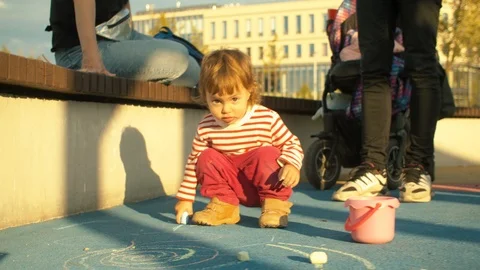Small kid playing on the playground Stock Footage 112402518