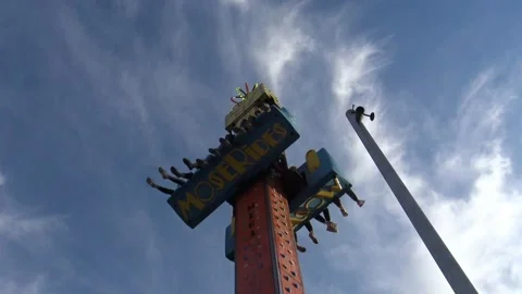Small Kiddie Drop Tower Ride Video stock 147741070