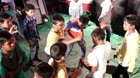 Small kids performing dancing during the Garba function 스톡 동영상 231429317