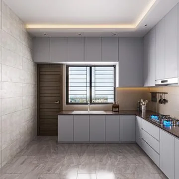 Small Kitchen, Big Impact Space-Saving Tips for Your Kitchen Interior Stock-Illustration