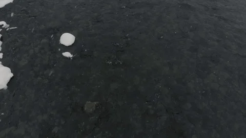 Small Kyn river in ice Stock Footage 101056902