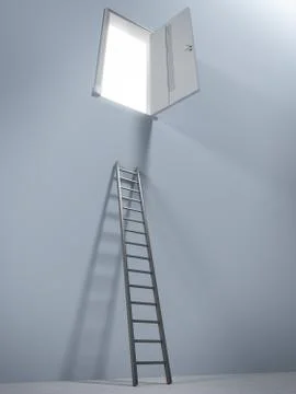 Small ladder and door Stock-Illustration