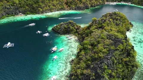 Small Lagoon in Coron, Philippines Stock Footage 302991106