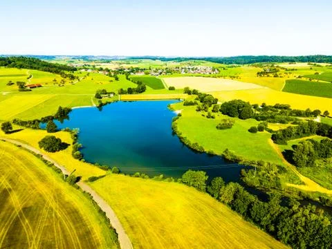 Small lake among the fields 写真素材