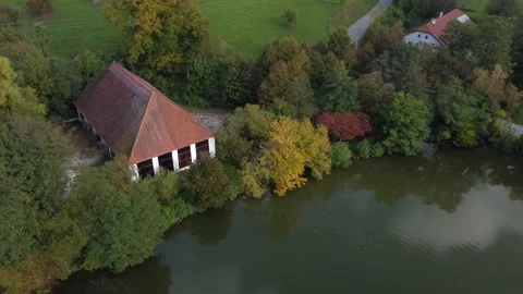 Small Lake in Autumn in Upper Austria Stock Footage 165256358