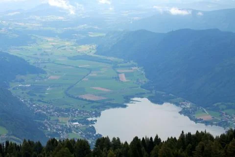Small lake between mountains 스톡 사진