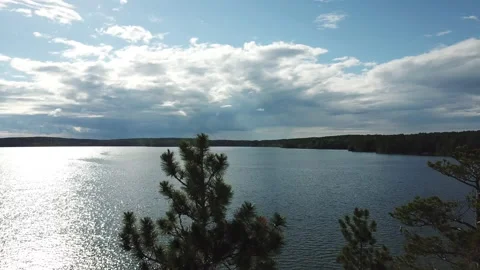 Small lake in canada shooting from a drone 4k Video stock 150684907