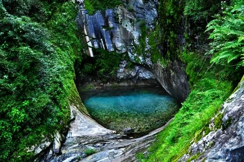 Small lake in  a cave 스톡 사진