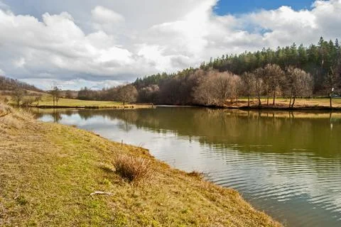 Small lake closeup Stock Photos