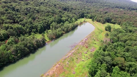Small Lake Flyby Stock Footage 158863661