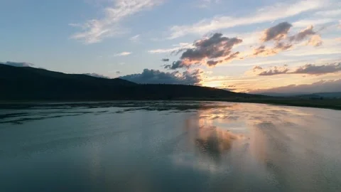 Small lake at sunsest. Stock Footage 215138700