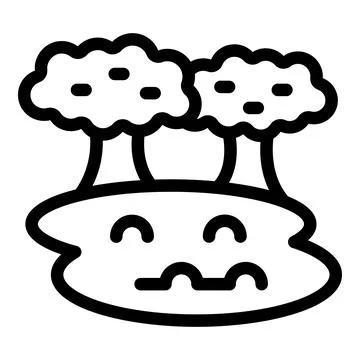 Small lake surrounded by trees is reflecting the sky in its water Stock Illustration