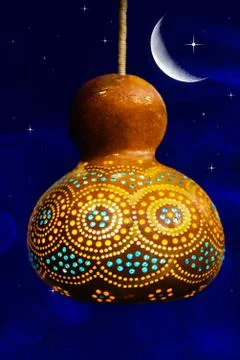Small lamp from pumpkin Foto stock