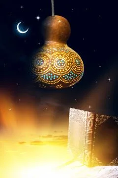 Small lamp from pumpkin Foto stock