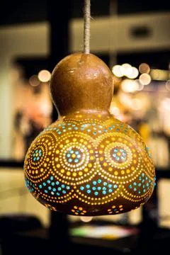 Small lamp from pumpkin Stock Photos