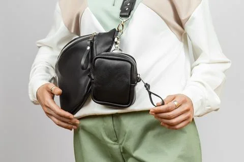 Small Leather Accessory Attached to the Bag Strap Stock Photos