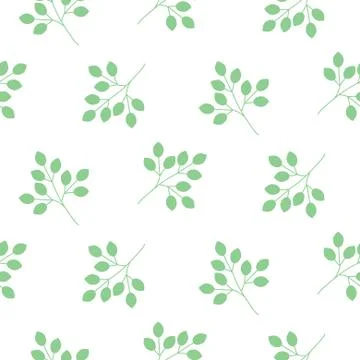 Small leaves seamless vector pattern Stock Illustration