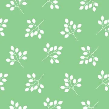 Small leaves seamless vector pattern Stock Illustration