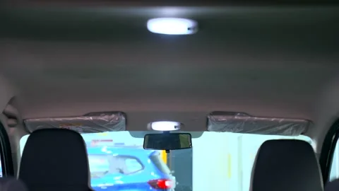 Small led light in side the car Video stock 267564436