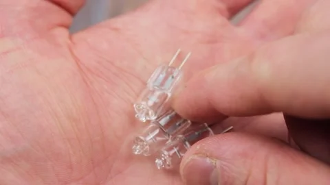 The Small LEDs. Electric light bulbs. Mini LED bulbs. Stock Footage 171927244