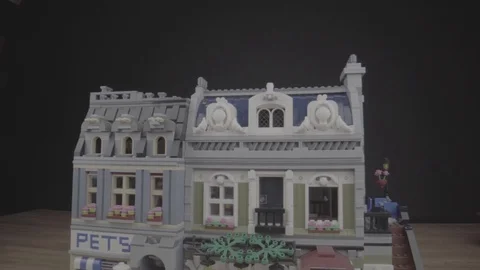Small lego house pan up Video stock 124015804
