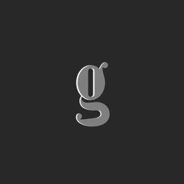 Small letter g logo creative stylish design. Identity grey mark for business c Stock Illustration