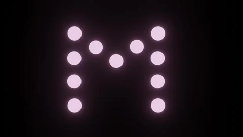 Small letter M character from glowing white dot configuration, High contras.. Stock Footage 323310474