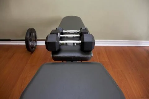 Small light dumbbell weights Stock Photos