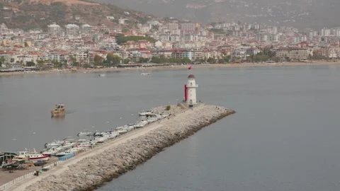 Small lighthouse in Alanya Stock Footage 256315014