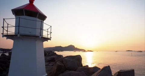Small lighthouse andoya Video stock 188562132
