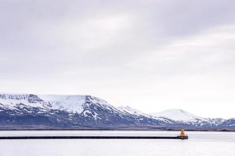 Small lighthouse in a beuatiful scenery Foto stock