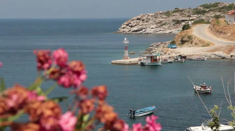 Small lighthouse Greece Stock Footage 53135895