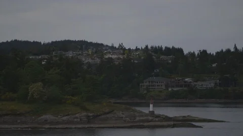 Small Lighthouse On A Green Island Stock-Footage 118100939