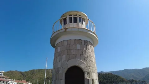 Small lighthouse in the mediterranean sea. Stock Footage 169489165