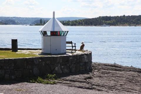 Small lighthouse in Oslo 스톡 사진