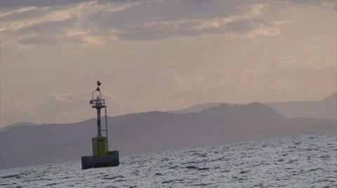 Small lighthouse in the sea Stock Footage 8961397