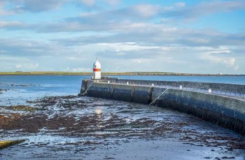 Small lighthouse in the seashore in the Isle of Man Foto stock