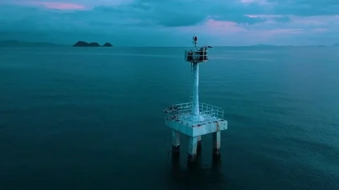 Small lighthouse silhouette Video stock 79631462