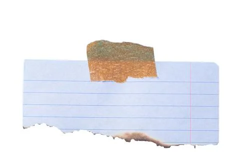 Small lined paper note taped Stock Photos