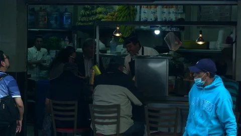 Small local cafe restaurant Stock Footage 123945536